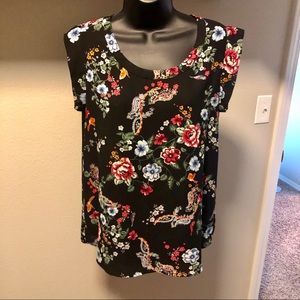 Floral black blouse